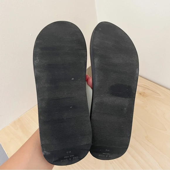 Rag & Bone Parker Leather Thong Sandals Ecru Antique White Sz 37.5 US 7.5 - Picture 8 of 9